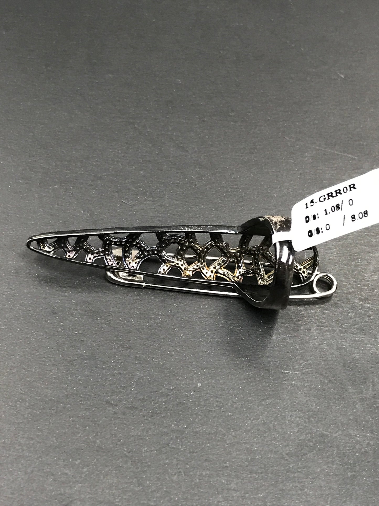 Diamond and Silver Black Rhodium Finish Rings