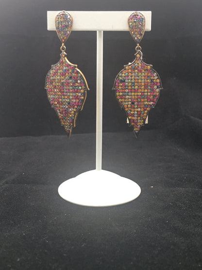 Diamond sapphire Earrings,