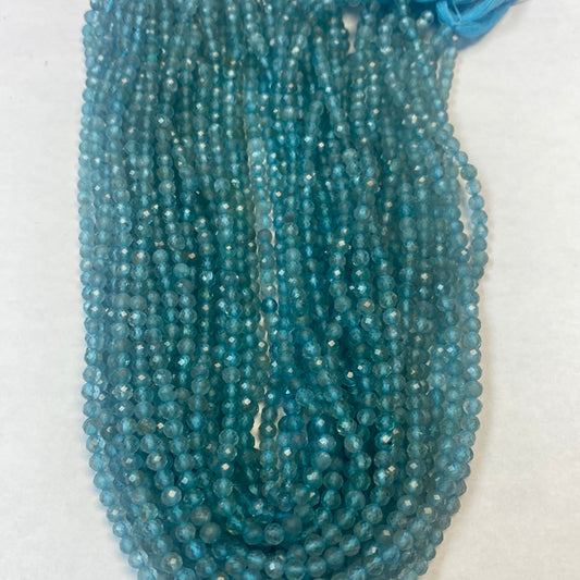 APATITE BEADS ROUND FACETED 3-4MM