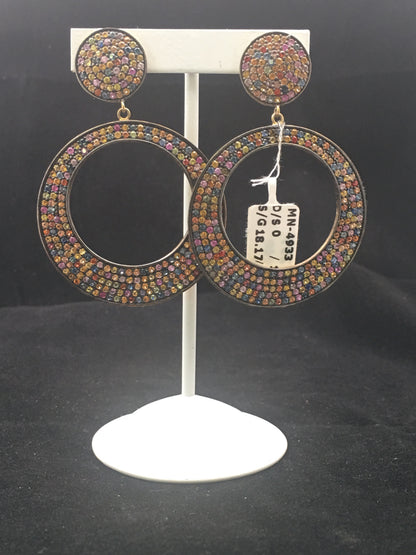Diamond sapphire Earrings,