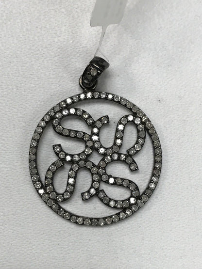 ROUND INITIAL DIAMOND CHARMS PENDANTS