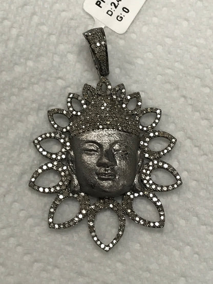 Buddha with Flowers Shape Diamond Pendants & Charms