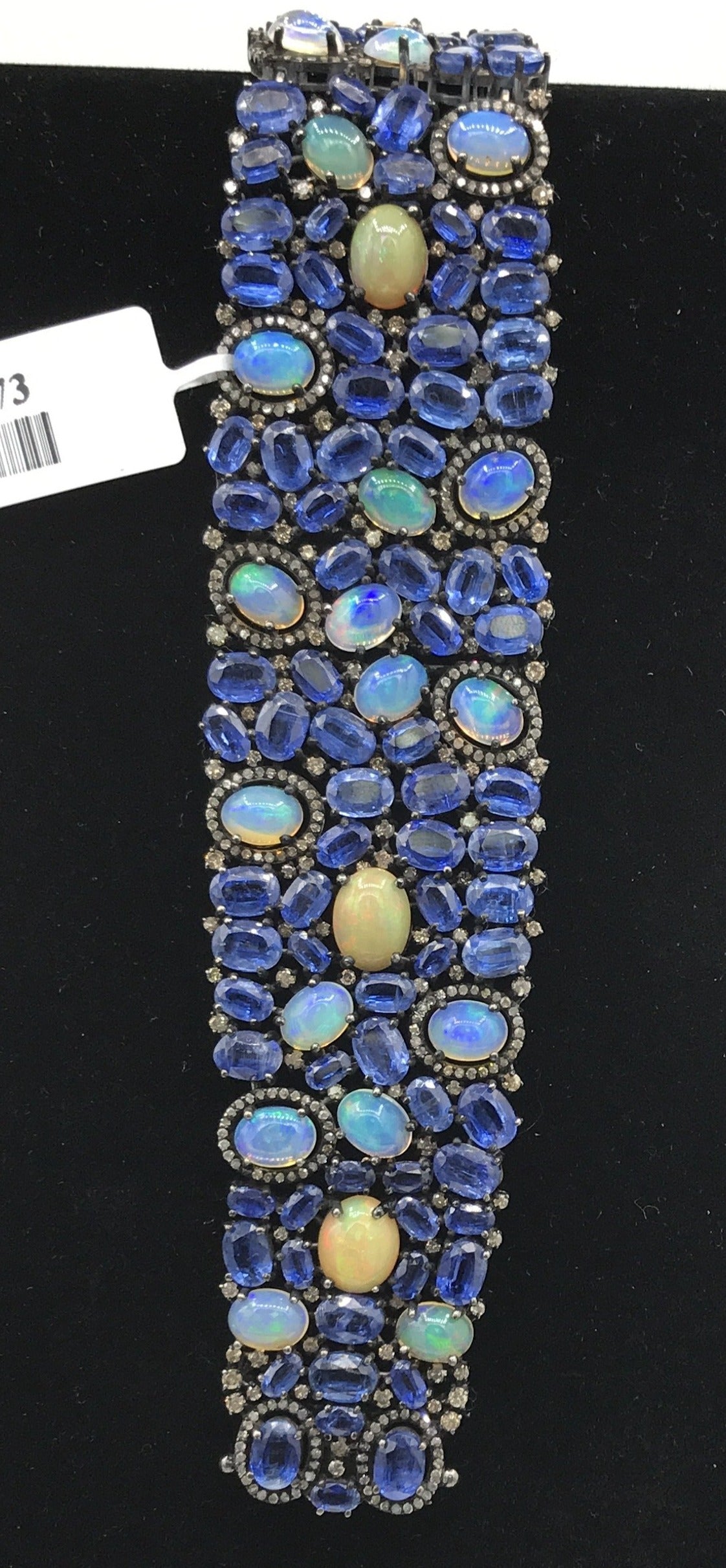 Opal and Kynite Designer Bracelet with Diamonds