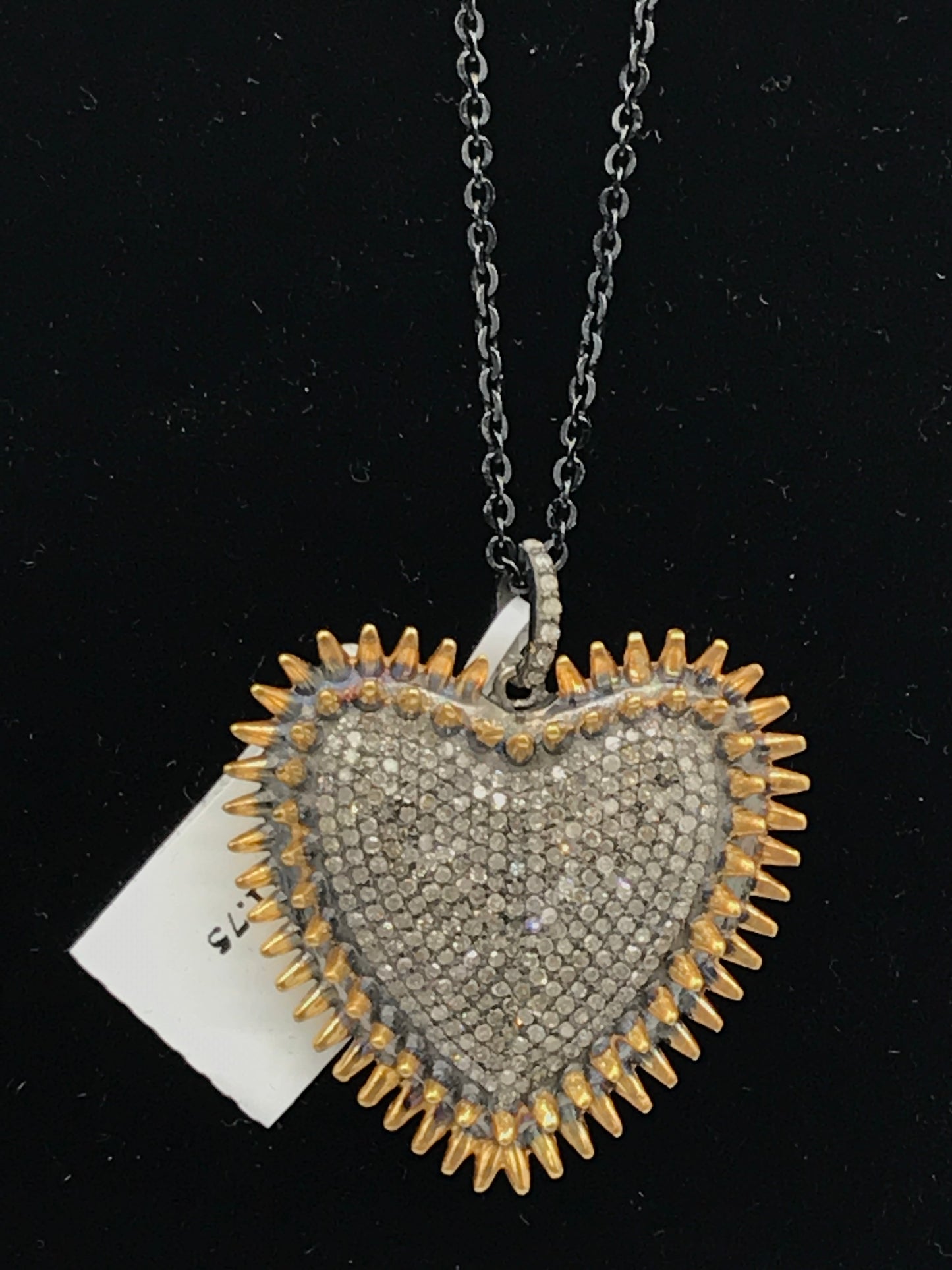 Heart Shape Pave Diamond Pendants