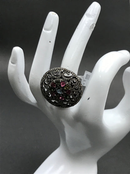 DIAMOND AND MULTI TOURMALINE RINGS