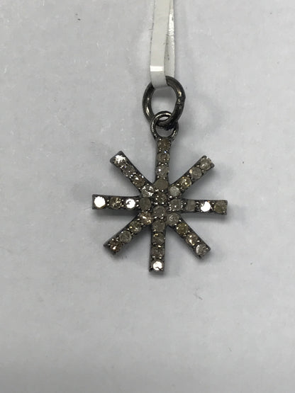 Star Burst Diamond Charms Approx 14 x 14 mm