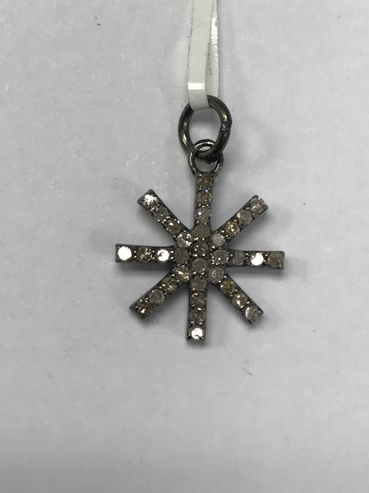 Star Burst Diamond Charms Approx 14 x 14 mm