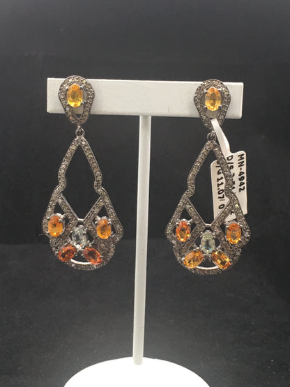 Diamond and Sapphire Earrings,
