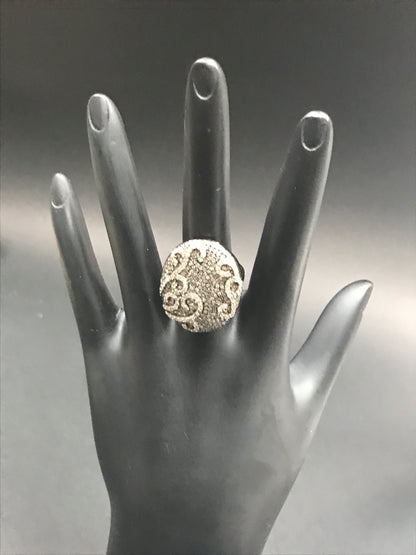 Diamond and Silver Black Rhodium Finish Rings