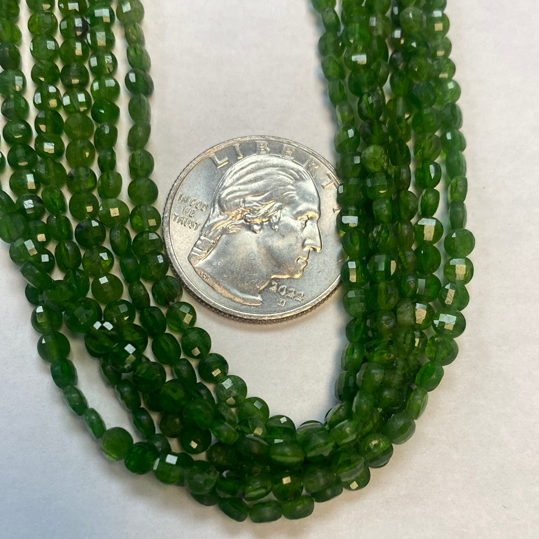 Tourmaline, Green Tourmaline Natural Coin Facetted, Coin Facetted, Beads