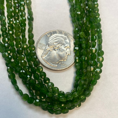 Tourmaline, Green Tourmaline Natural Coin Facetted, Coin Facetted, Beads