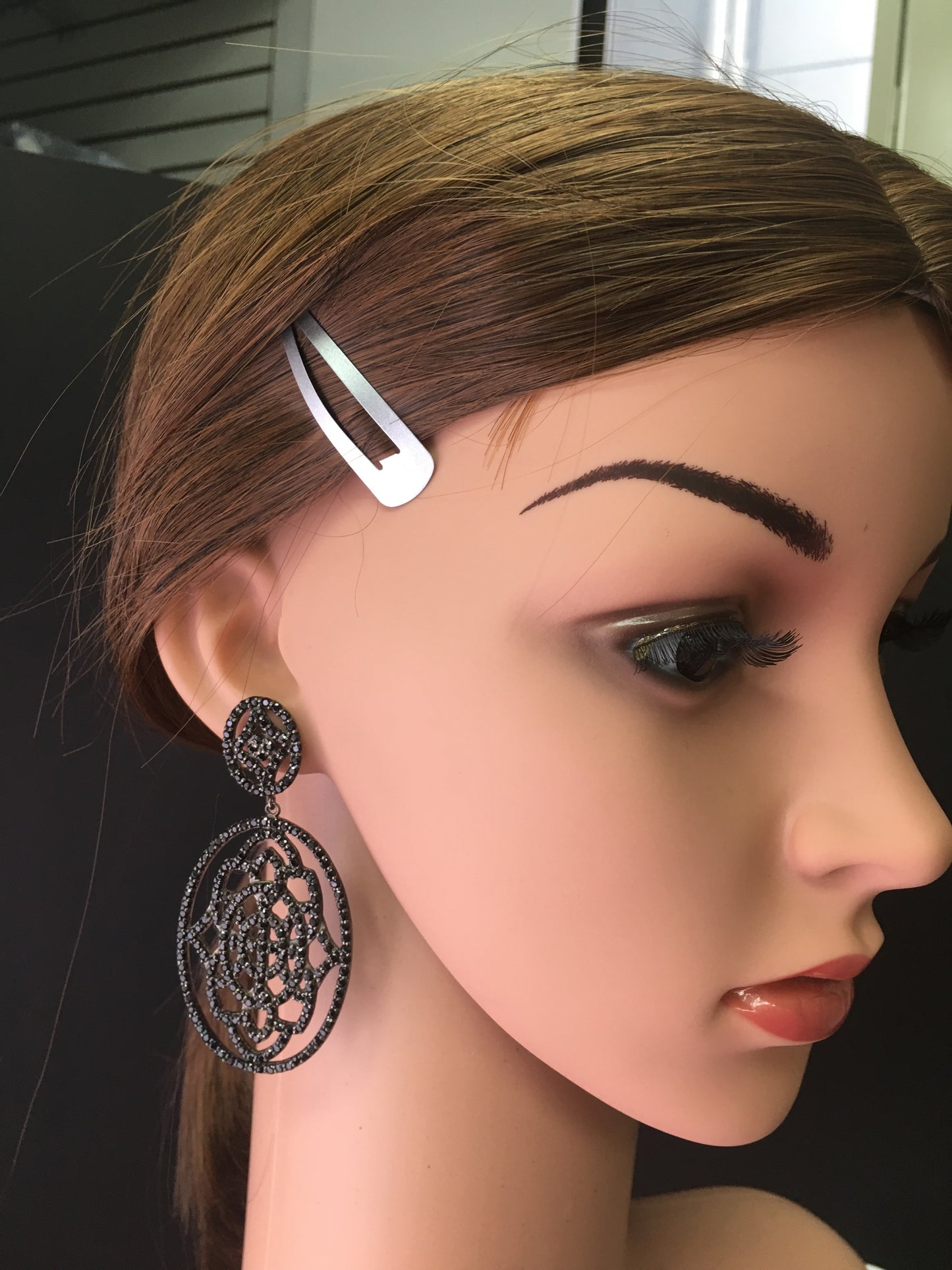 BLACK SPINEL 925 STERLING SILVER EARRINGS