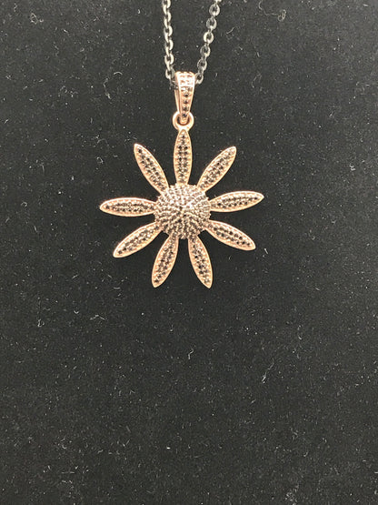 Flower Spike Leaves Diamond Pendants & Charms