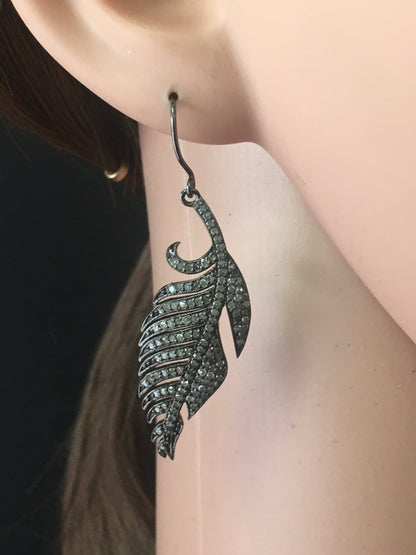 Leaf Shape Diamond Earrings