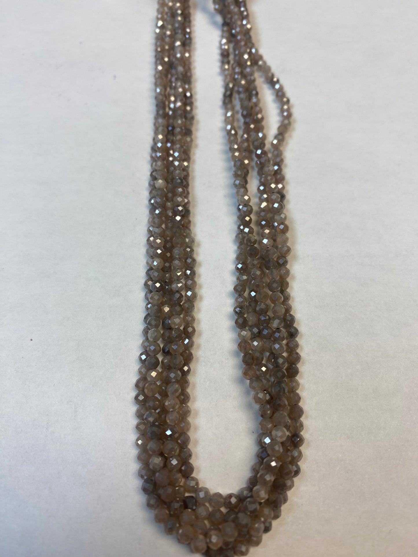 MOONSTONE COATED BEADS ROUND FACETED 3-4MM