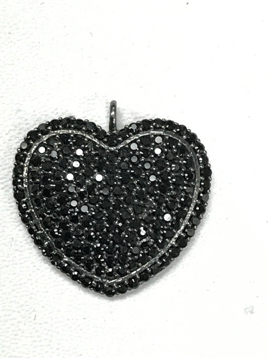 Heart Shape Black Spinal Pendants & Charms