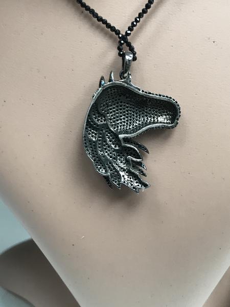 Horse Head Black Spinel Charm