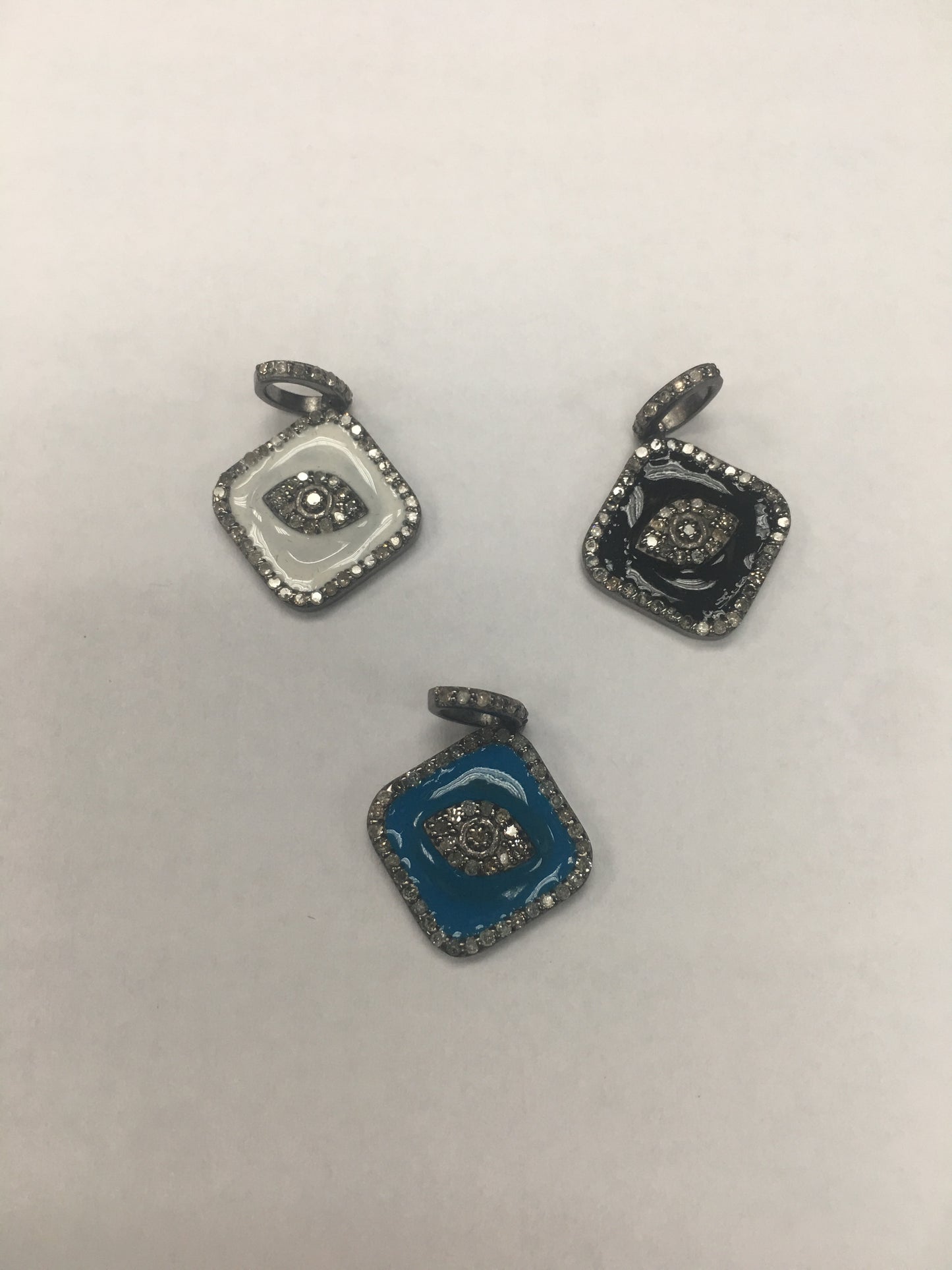 Evil Eye Silver Diamond Charm