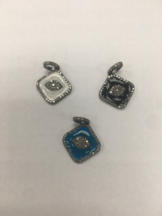 Evil Eye Silver Diamond Charm