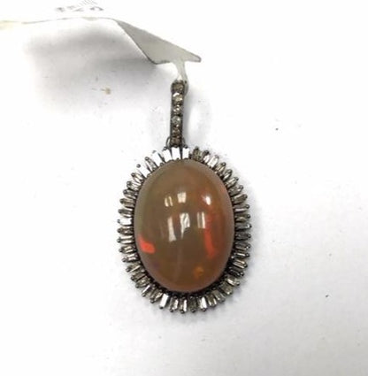 Opal and Diamond Pendant