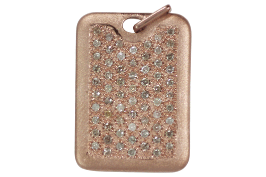 Rectangle Shape Silver Pave Diamond Pendant
