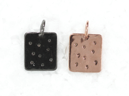 Rectangle Silver Pave Diamond Pendant