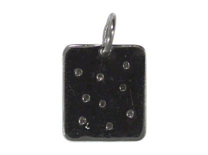 Rectangle Silver Pave Diamond Pendant