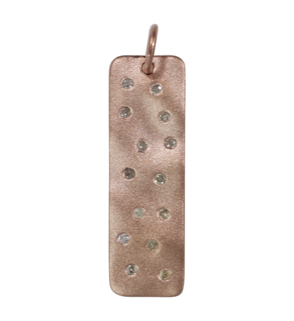 Rectangle Silver Pave Diamond Pendant