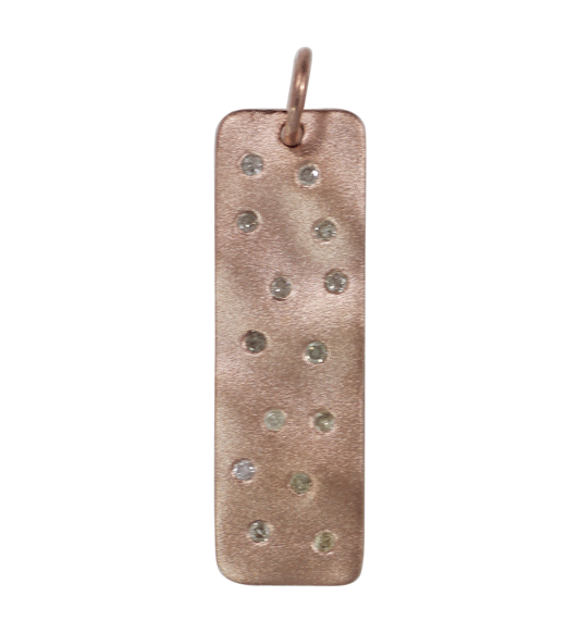 Rectangle Silver Pave Diamond Pendant