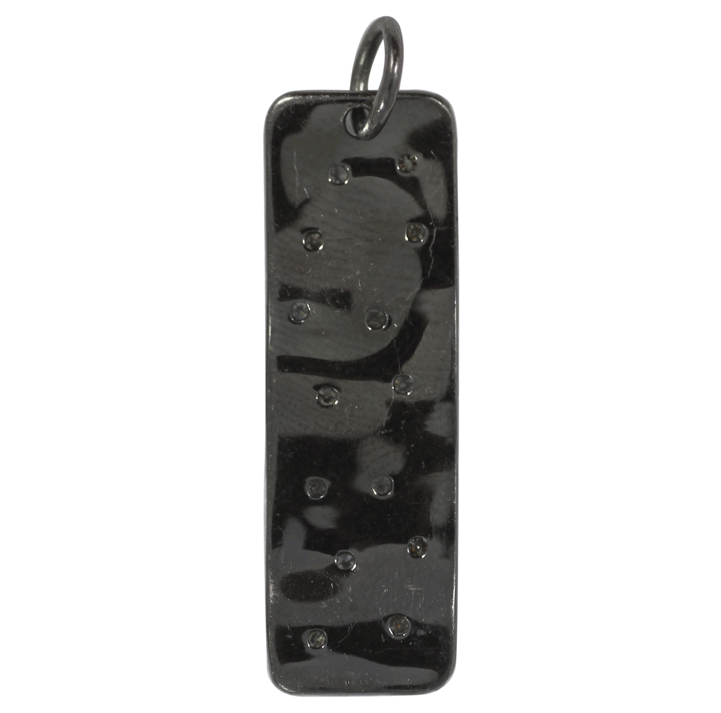 Rectangle Silver Pave Diamond Pendant