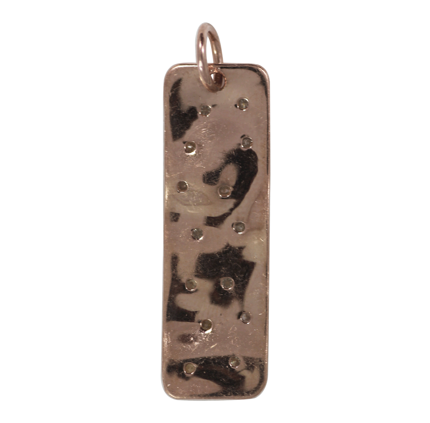 Rectangle Silver Pave Diamond Pendant