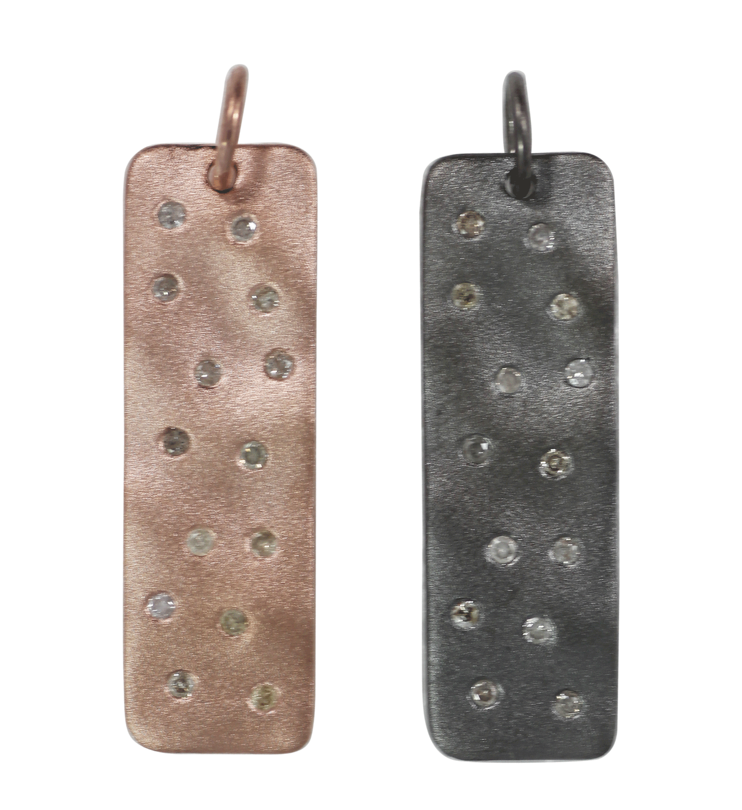 Rectangle Silver Pave Diamond Pendant
