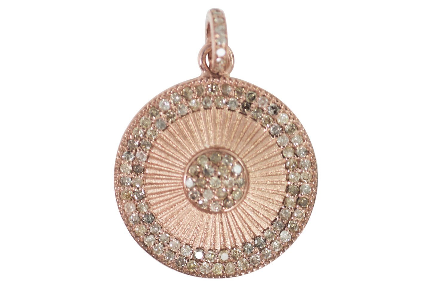 Round Shape Silver Pave Diamond Pendant .925 Oxidized Sterling Silver Diamond Pendant, Genuine handmade pave diamond Pendant Size 24 MM