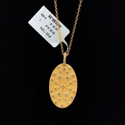 Oval Shape Diamond Pendant