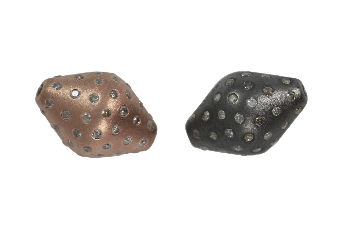 Silver Diamond Bead .925 Oxidized Sterling Silver Diamond Beads, Genuine handmade pave diamond Beads Size Approx 20x14 MM
