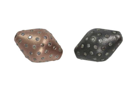 Silver Diamond Bead .925 Oxidized Sterling Silver Diamond Beads, Genuine handmade pave diamond Beads Size Approx 20x14 MM