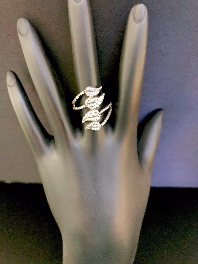 Leaf Pave Diamond Ring