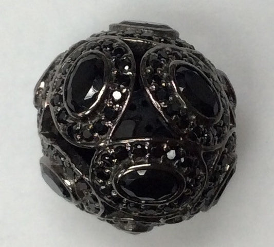 Black Spinel Pave Beads